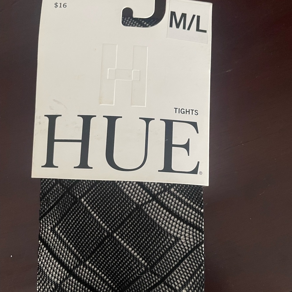 HUE Black and White Geometric Tights